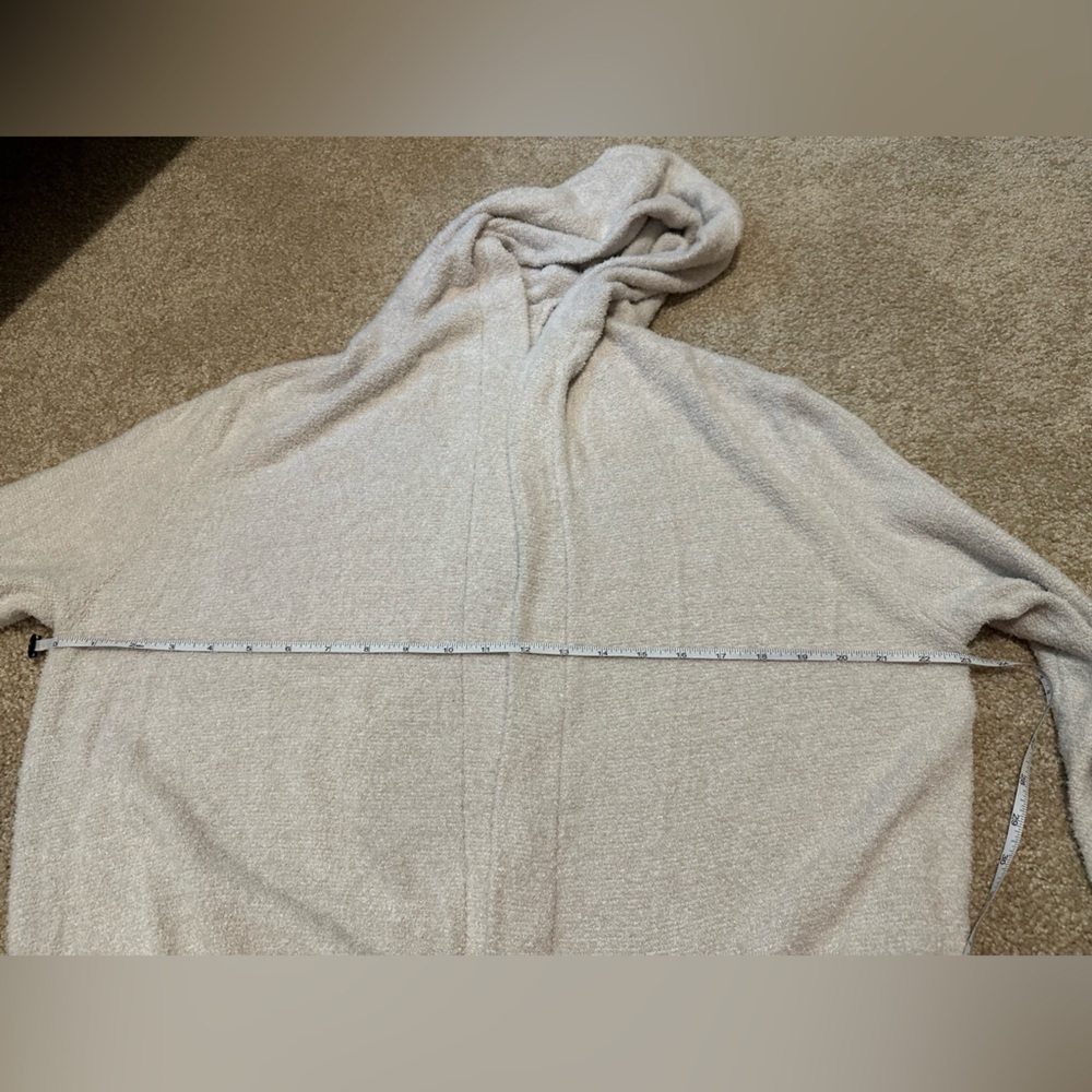 Barefoot Dreams Cozychic Lite Coastal Hooded Cardigan Beige Size L/XL - Picture 12 of 13